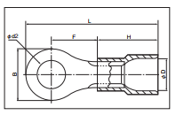 Đầu cos tròn bọc nhựa cách điện Nylon Nichifu dòng TMEN R Type (TMEN 3.5 & TMEN 5.5) - Image 3