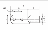 Đầu cos trần 2 lỗ bắt bu-lông Nichifu dòng D...B (DOUBLE HOLES) - Image 2