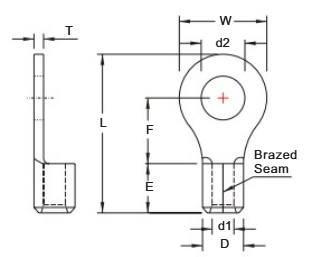 Đầu cos tròn trần dòng RNB8 (Wire Range 8 mm² / 8 AWG)